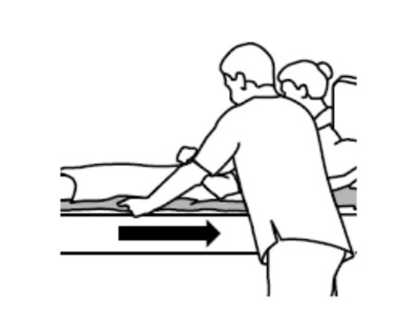 boosting a patient using tubular slide sheet step two