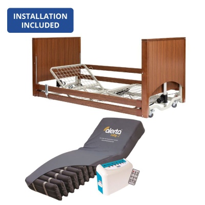 Alerta Lomond Ultra-Low Walnut Profiling Bed and Ruby 2 Very High Risk Mattress Bundle