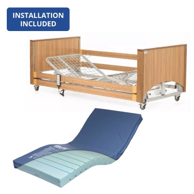 Alerta Lomond Low Oak Profiling Bed and Sensaflex 500 Medium Risk Mattress Bundle