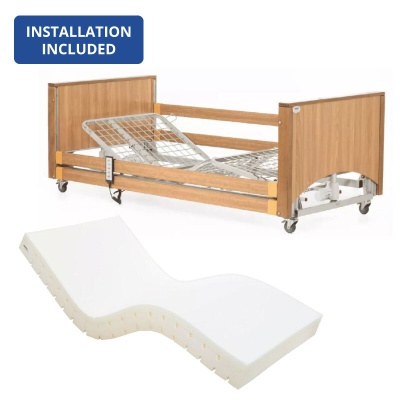 Alerta Lomond Low Oak Profiling Bed and Sensaflex 3000 High Risk Mattress Bundle