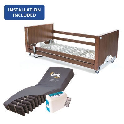 Alerta Lomond Walnut Low Profiling Bed and Ruby 2 Very High Risk Mattress Bundle