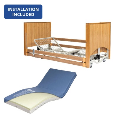 Alerta Lomond Ultra-Low Oak Profiling Bed and Sensaflex 3000 High Risk Mattress Bundle