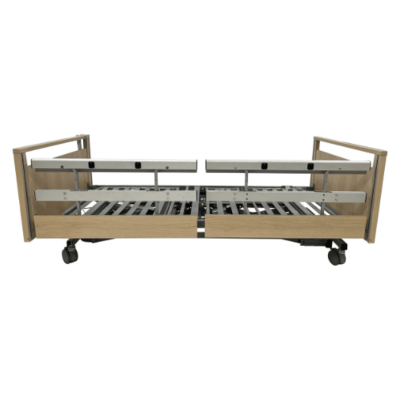 Harvest Healthcare Steel and Lindberg Oak 2-Part Split Siderail For the Cadence Premium Hospital Bed