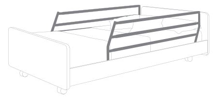 3/4-length side rails fitting diagram
