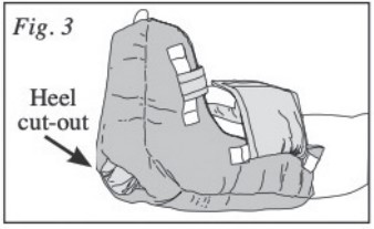 Figure 3: Check that foot is secure and heel is suspended over the cut-out and not rubbing. Readjust if needed.