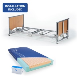 Invacare Medley Ergo Low Profiling Bed and Softform Hybrid Pressure Relief Mattress Saver Pack