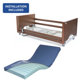 Alerta Lomond Walnut Low Profiling Bed and Sensflex 500 Medium Risk Mattress Bundle