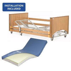 Alerta Lomond Low Oak Profiling Bed and Sensaflex 3000 High Risk Mattress Bundle