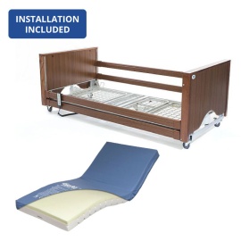 Alerta Lomond Walnut Low Profiling Bed and Sensaflex 3000 High Risk Mattress Bundle