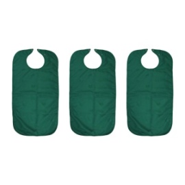 Pack of Three Dignified Bibs for Elderly Adults (Green)